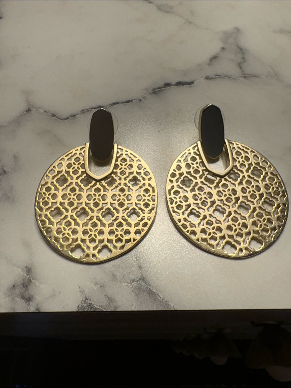 Kendra Scott Gold-Tone Lattice Drop Earrings